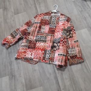 CUTE Fall Jacket Womens Quilt Open front Long Sleeve Samantha Gray Plus size